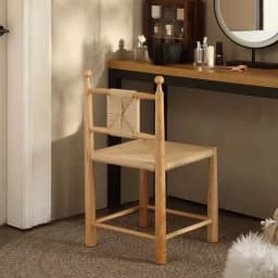 Solid Wood Rattan Dining Chair Retro Rattan Chair Home Simple Homestay Cafe Leisure Backrest Chair