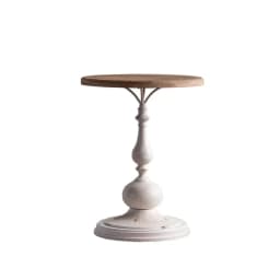 French Vintage Solid Wood Small coffee Table Living Room Corner Table Round side Table Balcony Coffee Tables
