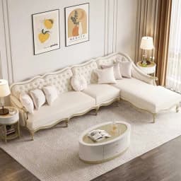 Elegant Individual Sofa Vintage Luxury Glamour Living Room Sofas Chaise Lounge L Shape Couch Wohnzimmer Furniture Home