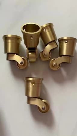 4PCS/Lot 32mm Brass Casters Heavy Duty amp; Safe for All Floors, Gold Polished Finish Casters Wheels for Chairs/Tables/Furniture