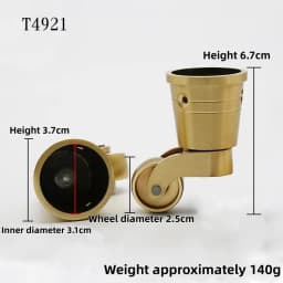 4PCS/Lot 32mm Brass Casters Heavy Duty amp; Safe for All Floors, Gold Polished Finish Casters Wheels for Chairs/Tables/Furniture