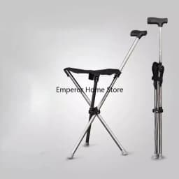 Portable Outdoor Foldable Crutch Chair Elderly Walking Stool Lightweight Mountain Climbing Beach Chairs Walking Stick Furniture