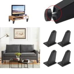 4/8Pcs Furniture Legs Pads Aluminum Alloy Sofa Bed Feet Heavy Duty Solid Square Sloping Table Cabinet Replacement
