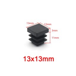 Square Plastic Black Blanking End Caps Furniture Leg Tube Pipe Inserts Plugs Bung Decorative Dust Cover 13x13mm-100x100mm