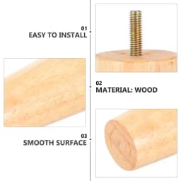 4Pcs 10/12/15CM Solid Wood Furniture Legs Height Straight Sturdy Tapered Sofa Bed Cabinet Table Chair Replacement Furniture Legs