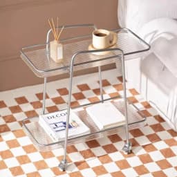 Medieval Style Sofa Side Table Creative Dining Cart Coffee Table Living Room Organizer Red Bedside Shelf for Decorative Home
