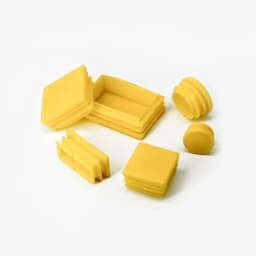 Rectangle Round Square Plastic Blanking End Caps Tube Pipe Inserts Plug Table Chair Furniture Foot Cover ﻿Yellow Brown