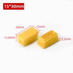Rectangle Round Square Plastic Blanking End Caps Tube Pipe Inserts Plug Table Chair Furniture Foot Cover ﻿Yellow Brown