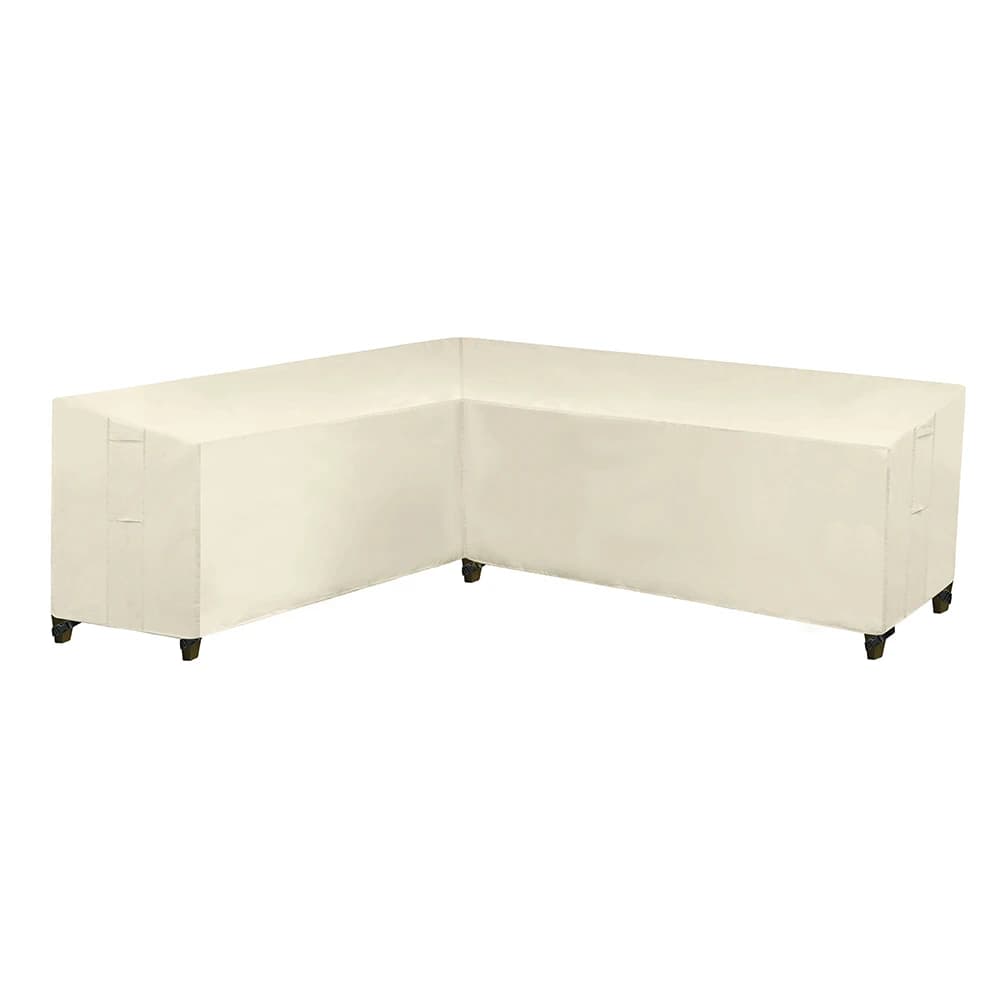 Beige Outdoor L Shape Corner Sofa Cover Waterproof Rattan Corner Furniture Cover V Shape Sofa Table Chair Protective Dust Covers