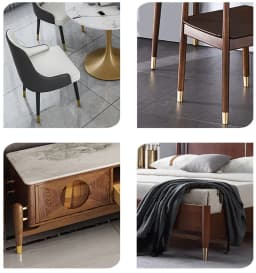 1 Piece Brass Chair Leg Cover Gold Metal Protector for Sofa Cabinet Taper Ferrules Bed Wardrobe Table Holder Accessory