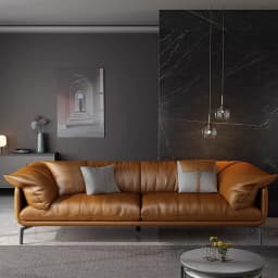 Nordic Simple Soft Sofa Vintage Brown Girl 3 Seater Designer Sofa Leather Love Seat Muebles Para Salas Modernos Home Furniture