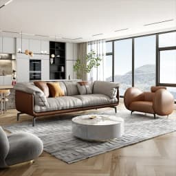 Nordic Simple Soft Sofa Vintage Brown Girl 3 Seater Designer Sofa Leather Love Seat Muebles Para Salas Modernos Home Furniture