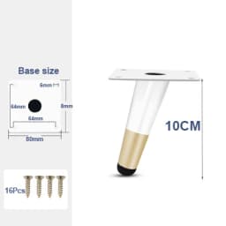 4Pcs Furniture Legs, White Metal Sofa Legs Modern Furniture Support Feet Replacement Leg for Couch Chair Ottoman Cabinet Table