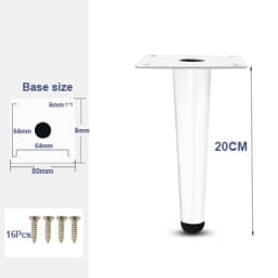 4Pcs Furniture Legs, White Metal Sofa Legs Modern Furniture Support Feet Replacement Leg for Couch Chair Ottoman Cabinet Table