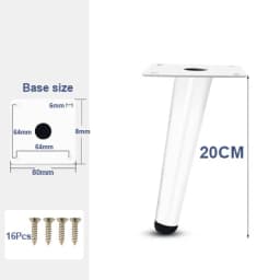4Pcs Furniture Legs, White Metal Sofa Legs Modern Furniture Support Feet Replacement Leg for Couch Chair Ottoman Cabinet Table