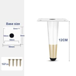 4Pcs Furniture Legs, White Metal Sofa Legs Modern Furniture Support Feet Replacement Leg for Couch Chair Ottoman Cabinet Table
