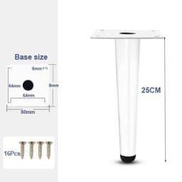 4Pcs Furniture Legs, White Metal Sofa Legs Modern Furniture Support Feet Replacement Leg for Couch Chair Ottoman Cabinet Table