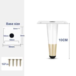 4Pcs Furniture Legs, White Metal Sofa Legs Modern Furniture Support Feet Replacement Leg for Couch Chair Ottoman Cabinet Table