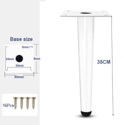 4Pcs Furniture Legs, White Metal Sofa Legs Modern Furniture Support Feet Replacement Leg for Couch Chair Ottoman Cabinet Table