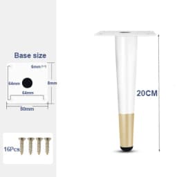4Pcs Furniture Legs, White Metal Sofa Legs Modern Furniture Support Feet Replacement Leg for Couch Chair Ottoman Cabinet Table