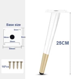 4Pcs Furniture Legs, White Metal Sofa Legs Modern Furniture Support Feet Replacement Leg for Couch Chair Ottoman Cabinet Table