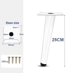 4Pcs Furniture Legs, White Metal Sofa Legs Modern Furniture Support Feet Replacement Leg for Couch Chair Ottoman Cabinet Table