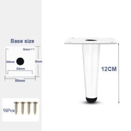 4Pcs Furniture Legs, White Metal Sofa Legs Modern Furniture Support Feet Replacement Leg for Couch Chair Ottoman Cabinet Table