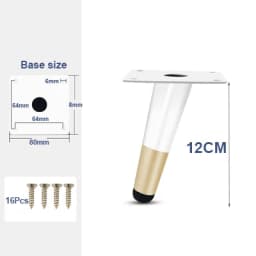 4Pcs Furniture Legs, White Metal Sofa Legs Modern Furniture Support Feet Replacement Leg for Couch Chair Ottoman Cabinet Table