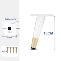 4Pcs Furniture Legs, White Metal Sofa Legs Modern Furniture Support Feet Replacement Leg for Couch Chair Ottoman Cabinet Table