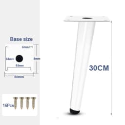 4Pcs Furniture Legs, White Metal Sofa Legs Modern Furniture Support Feet Replacement Leg for Couch Chair Ottoman Cabinet Table