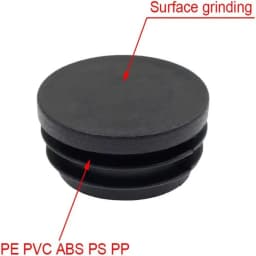 10pcs 1 3/4 Inch Round Plastic Plug Non-slip 45mm Round Pipe Tubing End Cap Plastic Plug Black End Cap Pipe Tubing