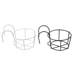 Garden Hanging Plant Iron Racks Balcony Round Flower Pot Rack Railing Fence