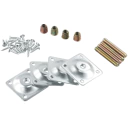 4 Set Metal Leg Fixing Mounting Plates Feet Angled Level Brackets with Dowel Screws Table Sofa Chairs Pads Furniture Hardware
