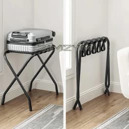 Luggage Rack, Suitcase Holder for Guest Room, Suitcase Stand, Steel Frame, Foldable, Holds up to 100 Lb, for Bedroom, Black