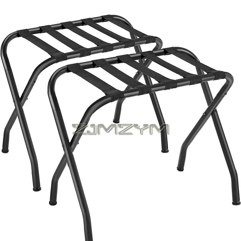 Luggage Rack, Suitcase Holder for Guest Room, Suitcase Stand, Steel Frame, Foldable, Holds up to 100 Lb, for Bedroom, Black