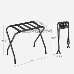 Luggage Rack, Suitcase Holder for Guest Room, Suitcase Stand, Steel Frame, Foldable, Holds up to 100 Lb, for Bedroom, Black