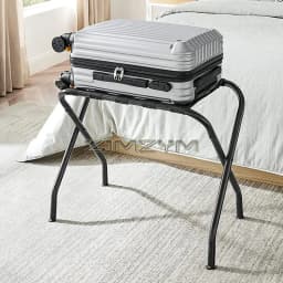 Luggage Rack, Suitcase Holder for Guest Room, Suitcase Stand, Steel Frame, Foldable, Holds up to 100 Lb, for Bedroom, Black