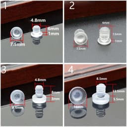 20Pcs Universal Transparent Fasteners Foot Pad Screws Hole Plugs Rubber Stem Bumpers Anti collision Embedded Cabinet Furniture