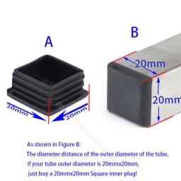 Black Square Pipe Tube Cap Plastic Tubing End Cover Glide Insert Blanking End Plugs Bung 10/13/15/16/18/19/20//22/23/25/28-200mm