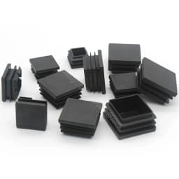 Black Square Pipe Tube Cap Plastic Tubing End Cover Glide Insert Blanking End Plugs Bung 10/13/15/16/18/19/20//22/23/25/28-200mm