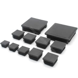 Black Square Pipe Tube Cap Plastic Tubing End Cover Glide Insert Blanking End Plugs Bung 10/13/15/16/18/19/20//22/23/25/28-200mm