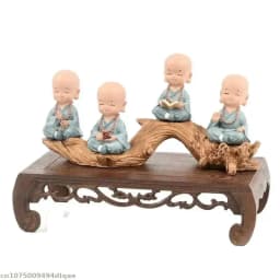 Vintage Wooden Carved Flower Pot And Vase Display Base Mini Sculpture Handicraft Display Stand Garden Plant Fish Tank Stand