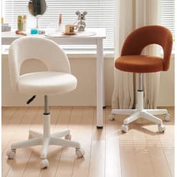 Simple Light Luxury Computer Chair Girls' Bedroom Makeup Stool Lamb Fleece Backrest Seat Lifting And Rotating Modern Furniture