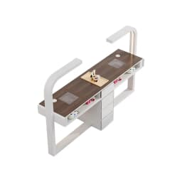 Cream Dust Collector Manicure Table With Lamp French Beauty Design Nail Table Minimalist Aesthetic Table Ongle Salon Furniture