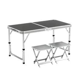 Aluminum Camping Table With Four Stools Folding Outdoor Table and Chair Set