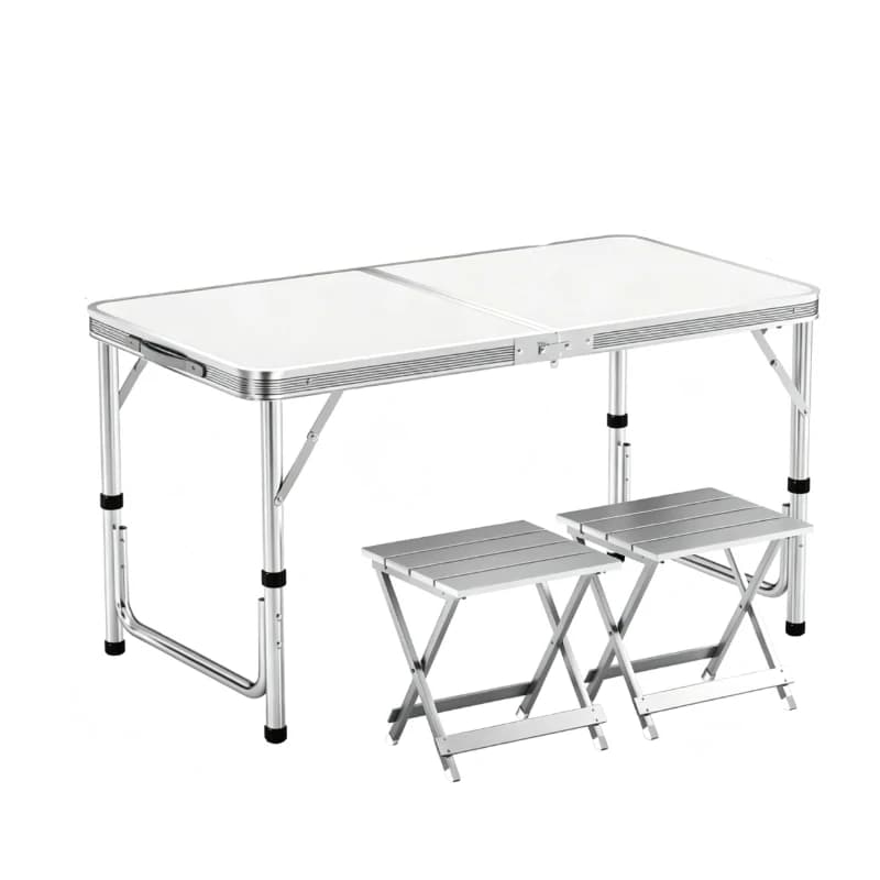 Aluminum Camping Table With Four Stools Folding Outdoor Table and Chair Set