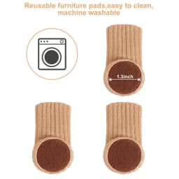 24PCS Chair Leg Socks High Elastic Chair Leg Floor Protectors with Anti-Slip PadsThick Chair Leg Caps Furniture Pads Covers Set