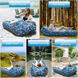 Luxury Inflatable Sofa Bed - Extra Wide Non-Roll Design for Beach, Garden & Indoor | Quick Setup Air Lounger