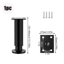 Adjustable Stainless Steel Furniture Legs Thickened Metal Replacement Legs with Screws for Cabinet Desk Table Chair Sofa Bed