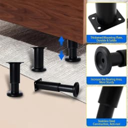 Adjustable Stainless Steel Furniture Legs Thickened Metal Replacement Legs with Screws for Cabinet Desk Table Chair Sofa Bed